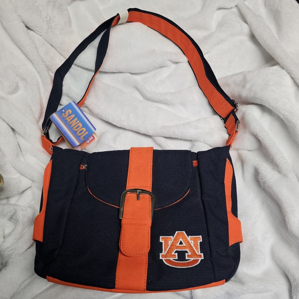 Auburn University Tigers Blue And Orange Textured Crossbody Bag